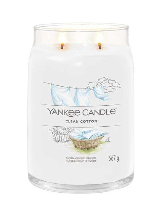 Yankee Candle Lumânare Aromată Signature Clean Cotton Borcan 567gr 1buc