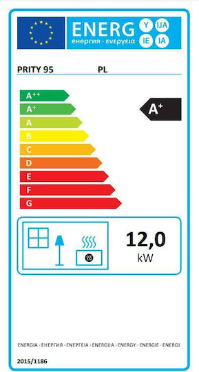 Prity PL Σόμπα Pellet Αερόθερμη 12kW Κόκκινο