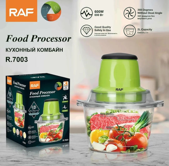 Raf R7003 Πολυκόπτης Multi 600W με Δοχείο 2lt Πράσινος