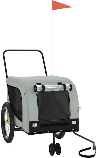 vidaXL Kinderwagen für Hunde bis 45kg Gray L134xB74xH68cm.