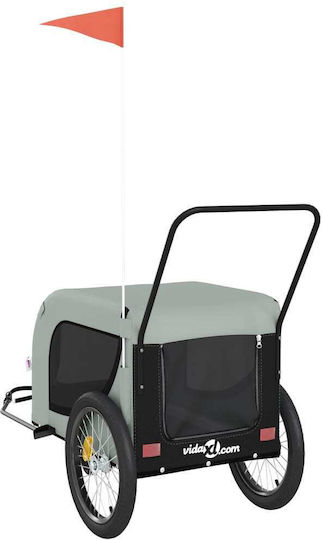 vidaXL Kinderwagen für Hunde bis 45kg Gray L134xB74xH68cm.