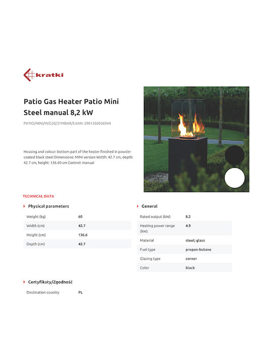 Kratki Patio Kamin Draußen Gusseisen Schwarz