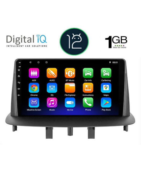 Digital IQ Car Audio System for Renault Megane 2009-2016 (Bluetooth/USB/WiFi/GPS/Apple-Carplay/Android-Auto) with Touch Screen 9"