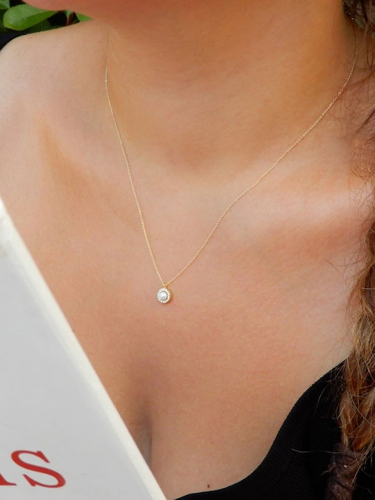 Art d or Set with Necklace , Earrings & Ring from Gold 9K with Stones and Pearls