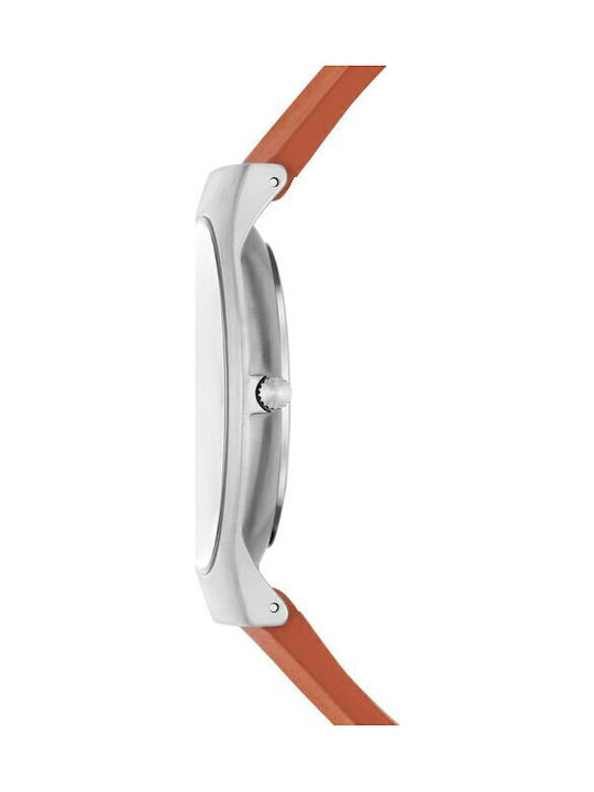 Skagen Sundby Herrenuhr 40mm Batterie mit Braun Lederarmband