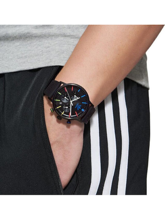 adidas Code One Men's Watch 40mm Chronograph Battery with Black Rubber Strap