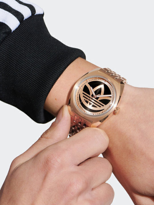 adidas Edition One Ανδρικό Ρολόι 39mm Μπαταρίας με Ροζ Μεταλλικό Μπρασελέ