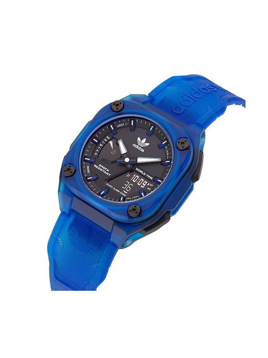 Adidas City Tech One Uhr Batterie in Blau Farbe