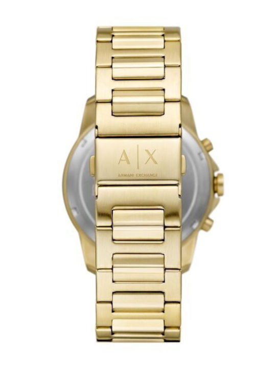 Armani Exchange Γυναικείο Ρολόι 44mm Χρονογράφος Μπαταρίας με Χρυσό Μεταλλικό Μπρασελέ
