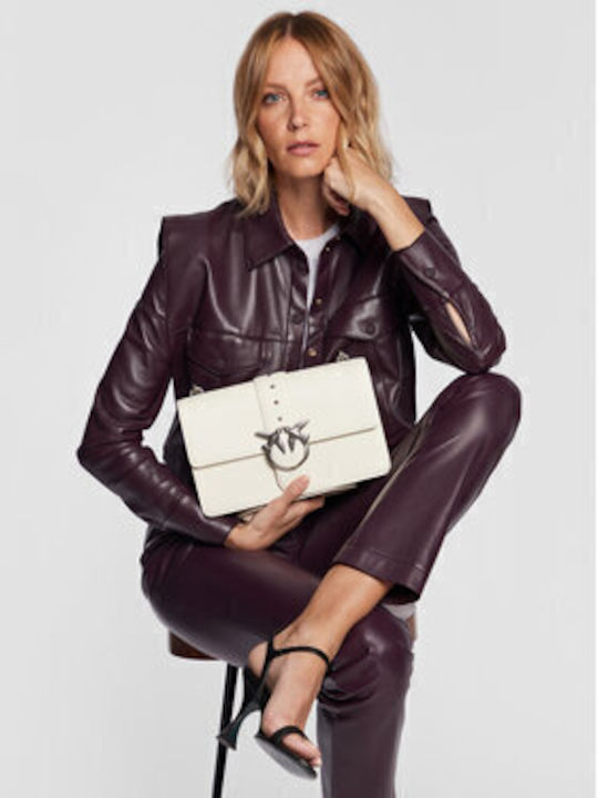 Love One Classic Stoff Damen Schultertasche Weiße