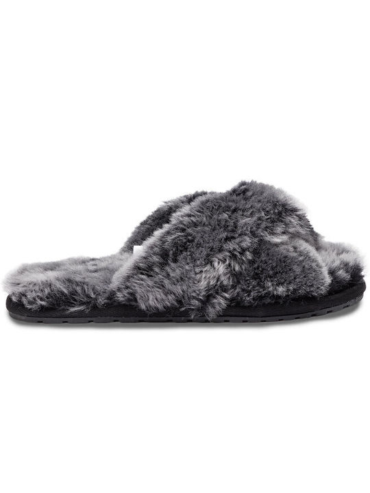 Emu Australia Mayberry Frost Winter Women's Slippers with fur in Black color
