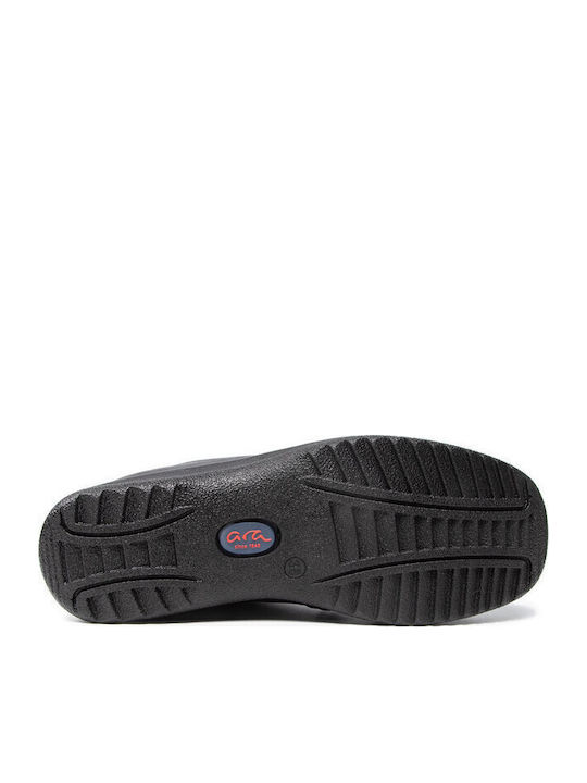Leder Stiefeletten Damen mit Pelz Schwarz