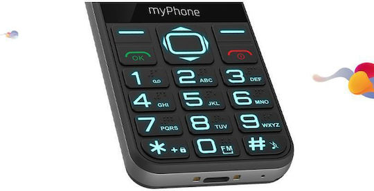 MyPhone Halo 3 Single SIM Κινητό με Μεγάλα Κουμπιά (Αγγλικό Μενού) Μαύρο