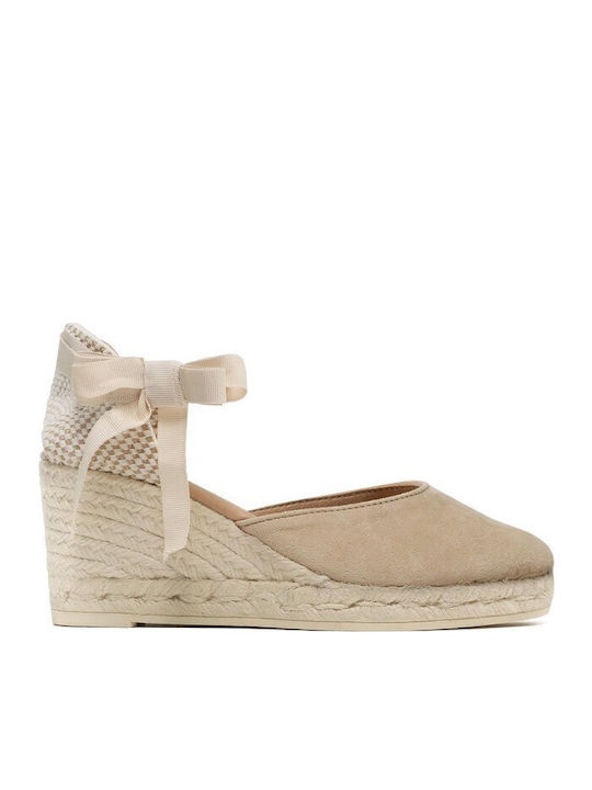 Damenplattformen in Stil Espadrilles Beiges