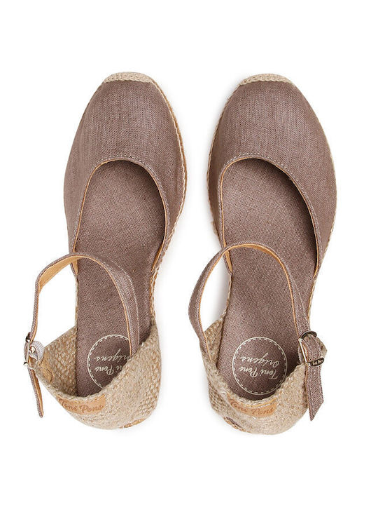 Caldes Damenplattformen im Espadrilles-Stil Braun