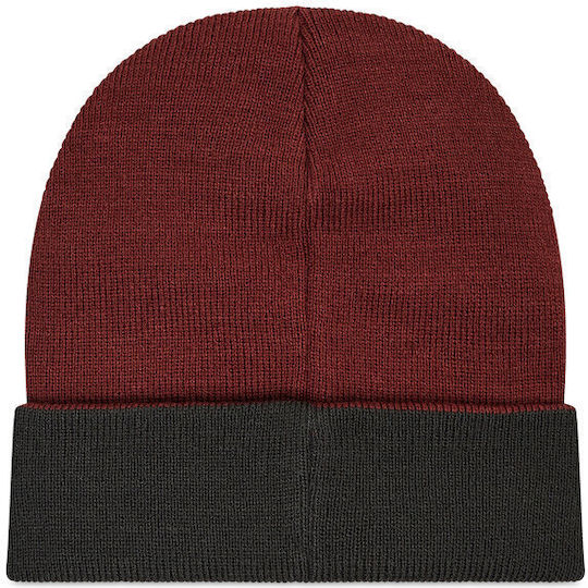 Beanie Frauen Beanie mit Rippstrick in Burgundisch Farbe
