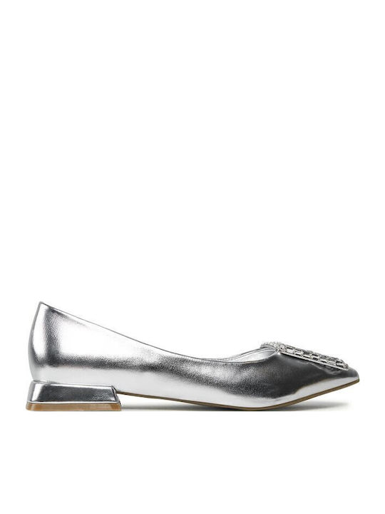 Damen Ballerinas in Silber Farbe