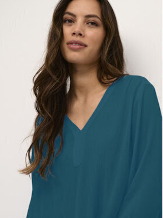 Kaffe Damen Bluse Langärmelig Blue