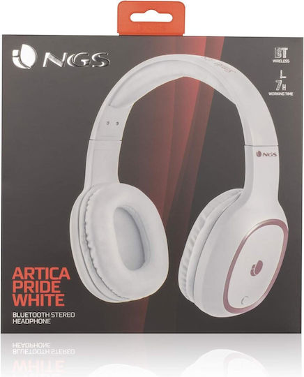 NGS Artica Pride Fără fir Bluetooth Over Ear Căști cu 7 ore de Funcționare Albe