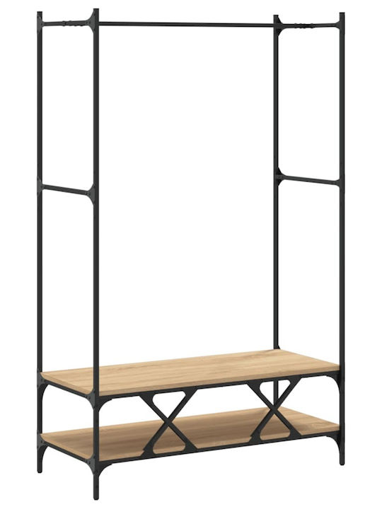 vidaXL Floor Garment Rack made of Wood Brown 100x45x162.5cm