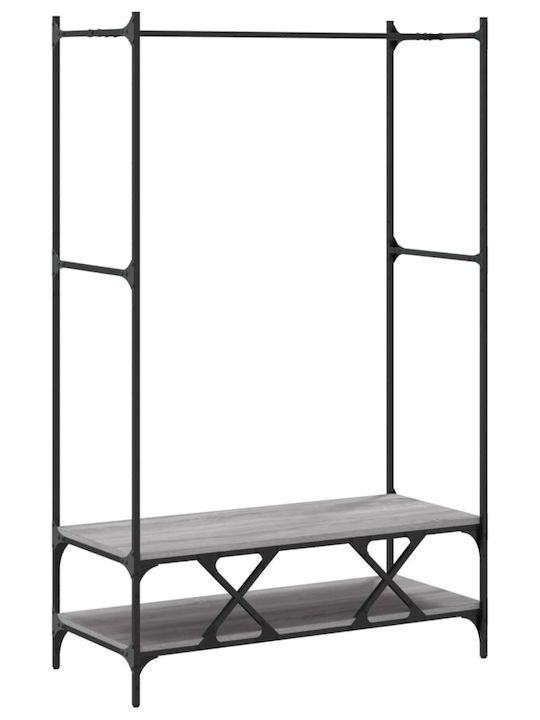 vidaXL Гардеробна стойка Сив 100x45x162.5см