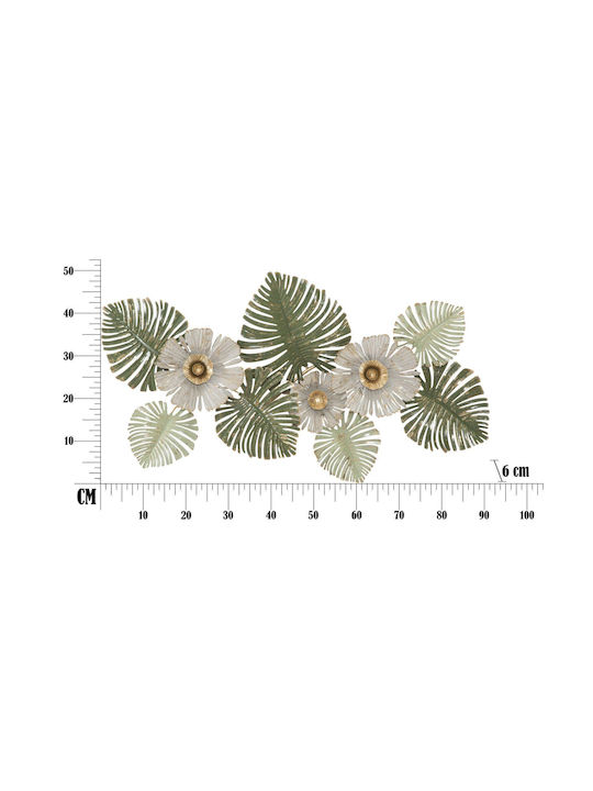 Mauro F Wall Decor Green Made of Metal 91x6x48.5cm