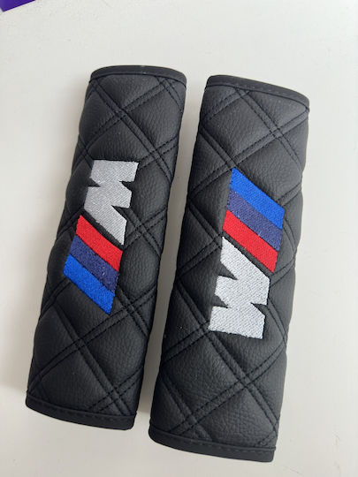 3Lines Μαξιλαράκια Ζώνης Αυτοκινήτου BMW M Μαύρα 2τμχ