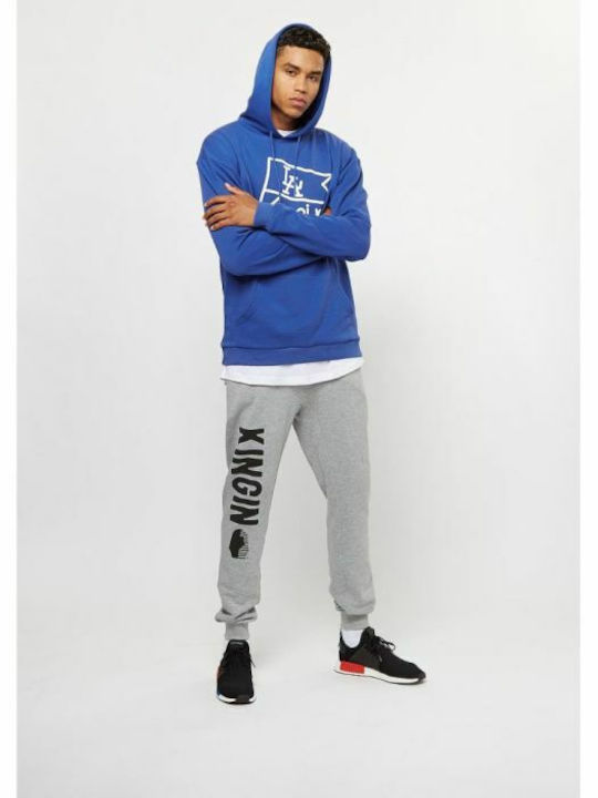 Kingin Men's Sweatshirt with Hood Blue