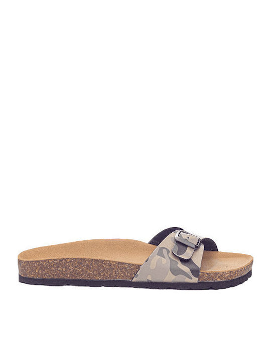 Γυναικεία Ανατομικά Σανδάλια Beige Camo