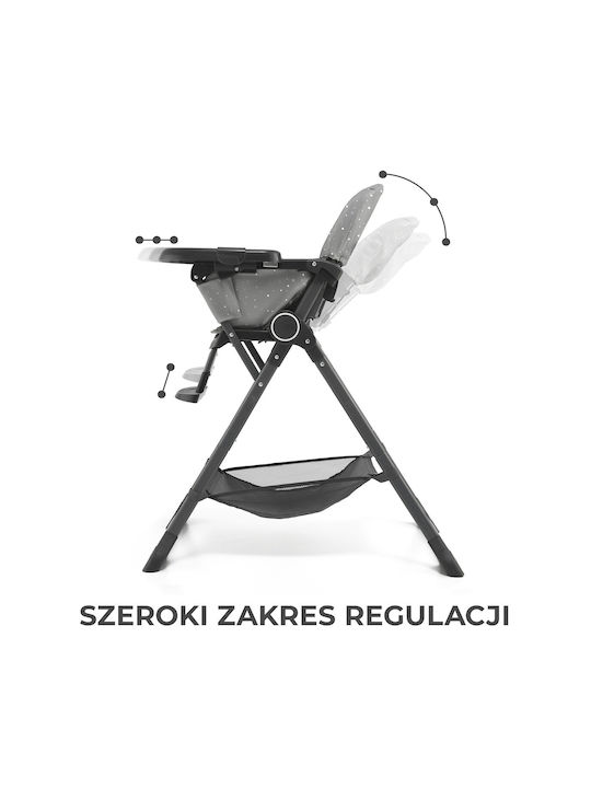 Kinderkraft Foldee Foldable Highchair with Adjustable Height Gray