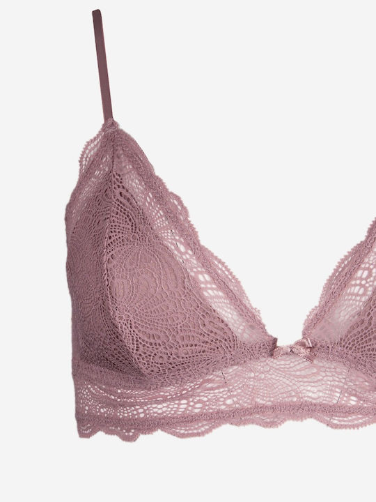 Norddiva Lace Underwear Set with Bralette & Brazil Pink