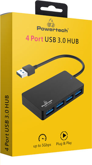 Powertech Hub 4 Θυρών USB 3.0 με σύνδεση USB-A