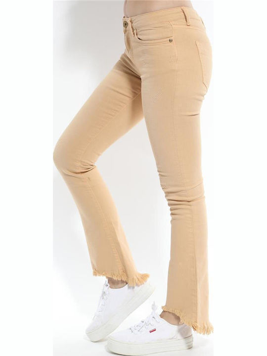 Damenjeans Schlaghose Tabac Braun
