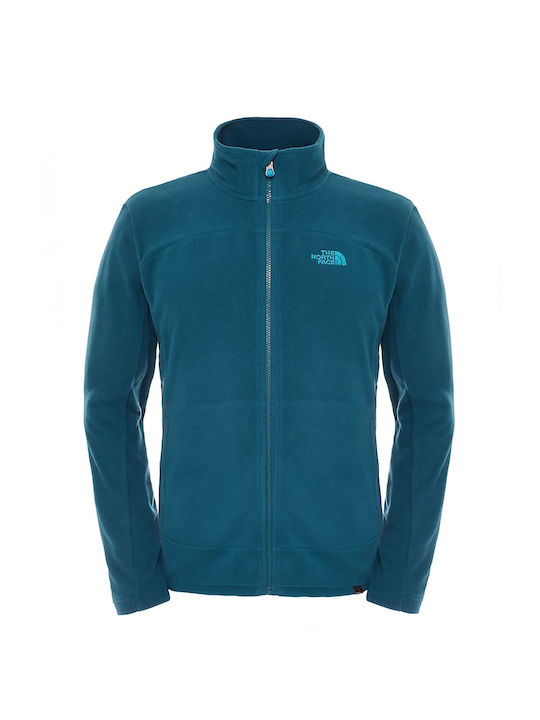 The North Face 100 Glacier Full Jachetă pentru Bărbați cu Fermoar KH06 DEPTH GREEN