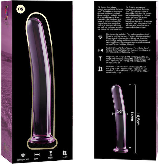 Ibiza Γυάλινο Dildo Ροζ 14.5cm