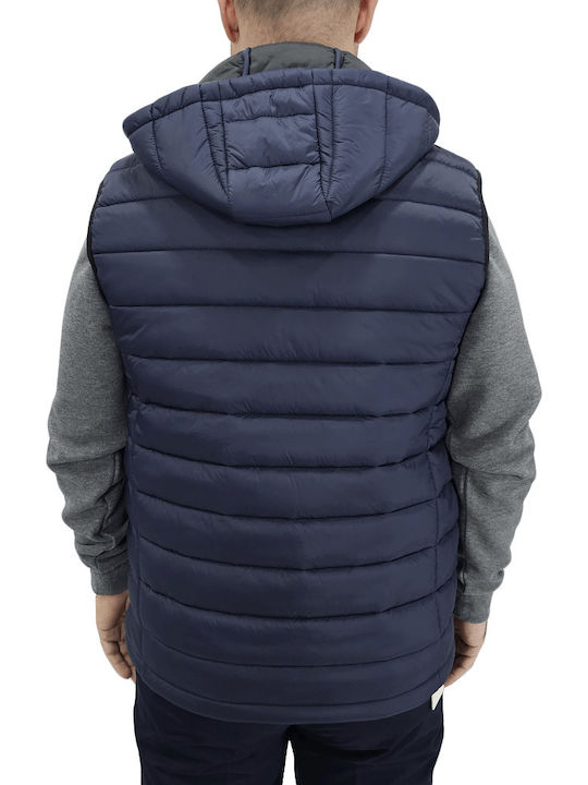 Double Men's Winter Sleeveless Puffer Jacket NAVY