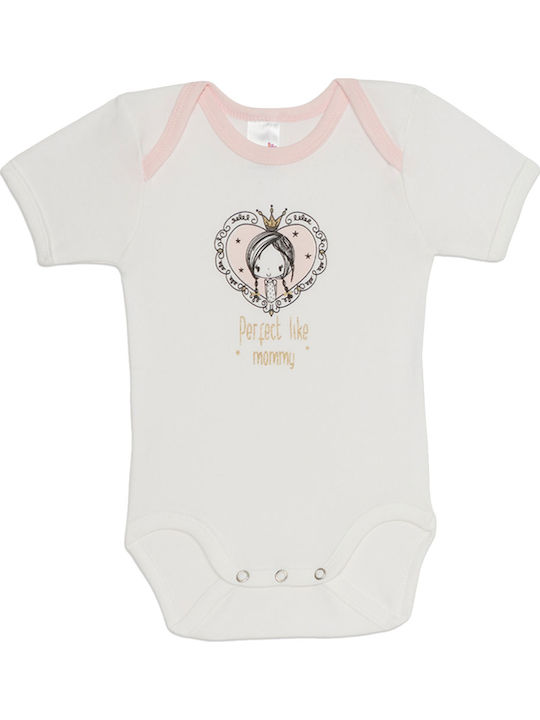 Minerva Little Cutie Short-Sleeved White-pink 4pcs