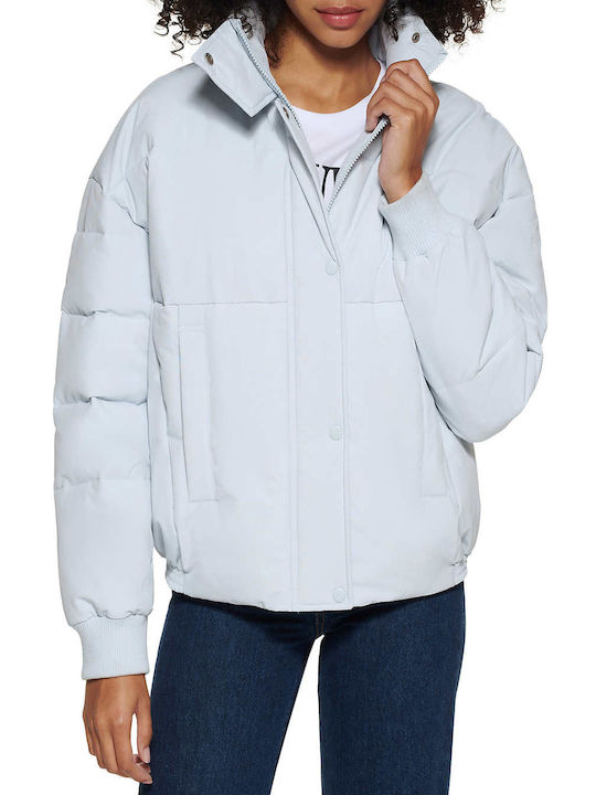 Levi's Kurz Damen Puffer Jacke für Winter Γαλάζιο.