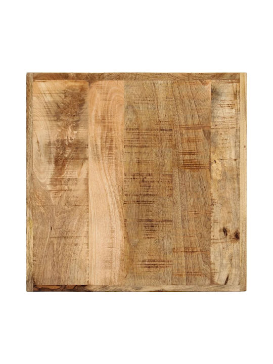 Square Table Bar from Solid Wood & Metal Mango Wood Mango Massif 55x55x107cm
