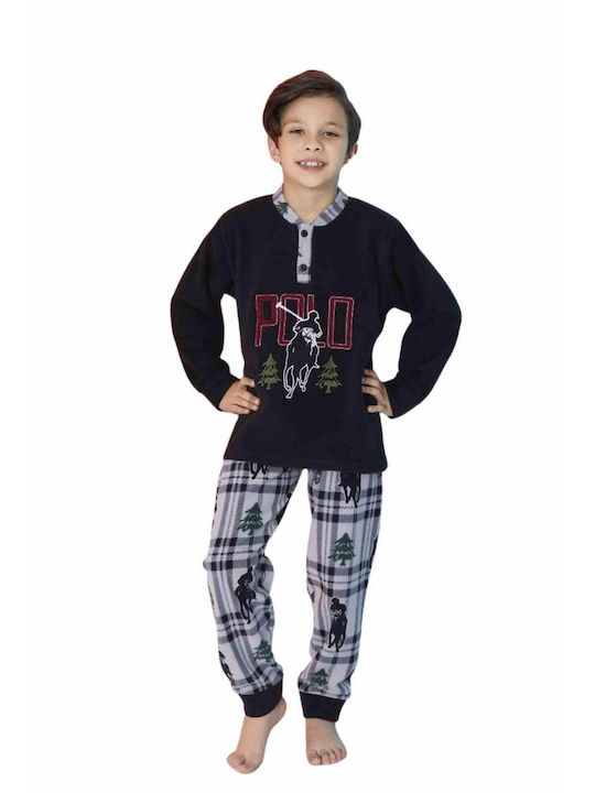 Tarik Kids Pajamas Winter Fleece Black