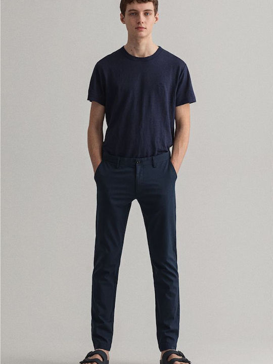 Hallden Παντελόνι Chino Ελαστικό σε Slim Εφαρμογή Μπλε