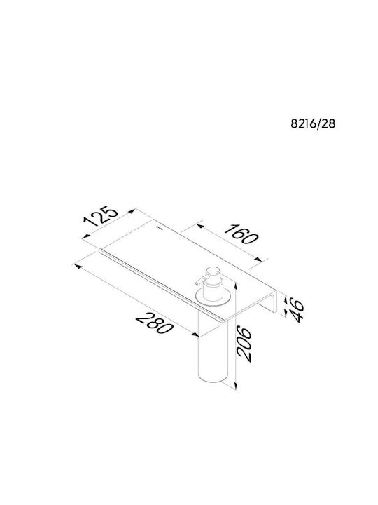 Geesa Montat pe perete Raft de Baie 28x12.5x20.6cm