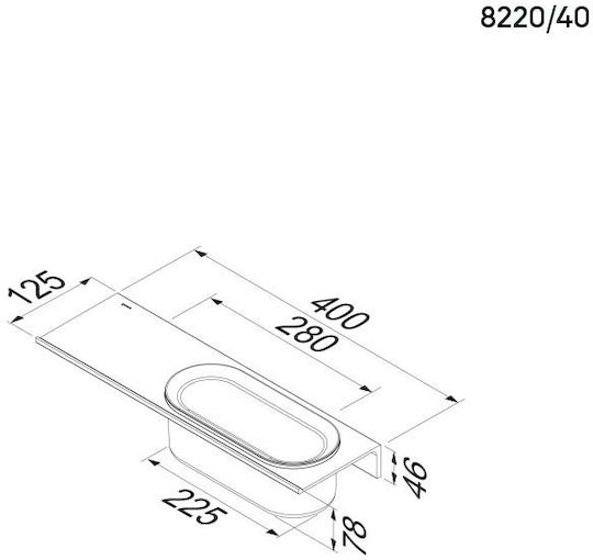 Geesa Стенен Рафт за баня Метален 40x12.5x7.6см Черна