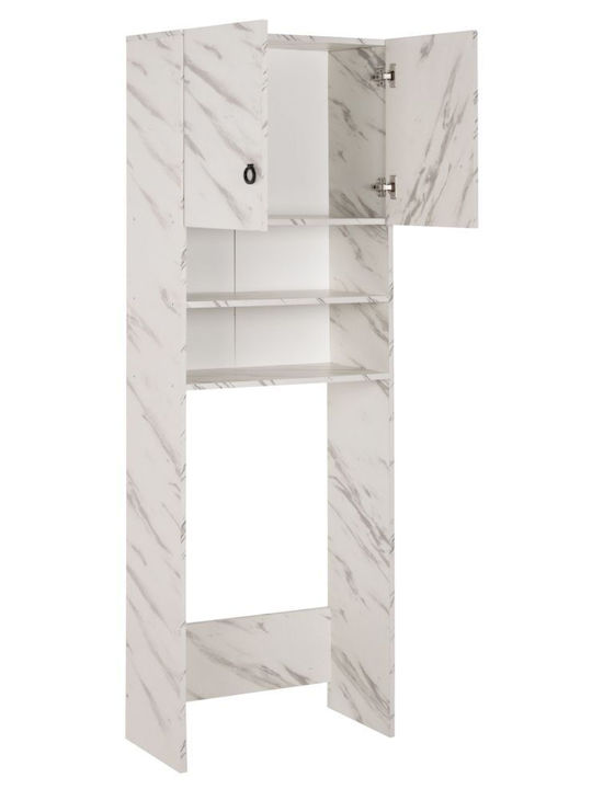 HomeMarkt Terry Επιδαπέδια Ραφιέρα Μπάνιου Ξύλινη 64x29x181cm Λευκή