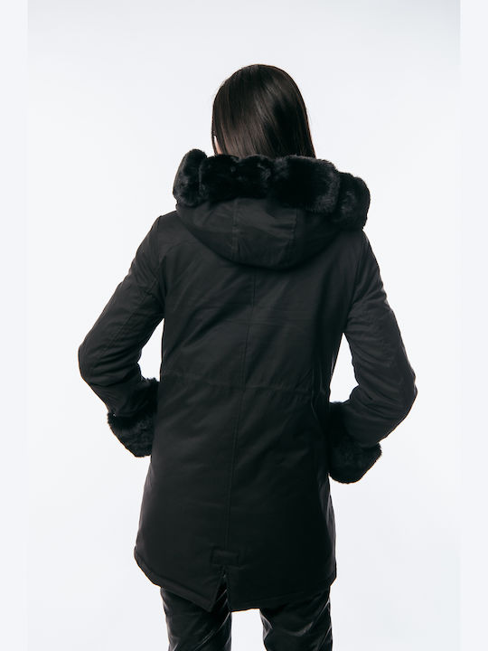 Lungă Jachetă de femei Puffer Black