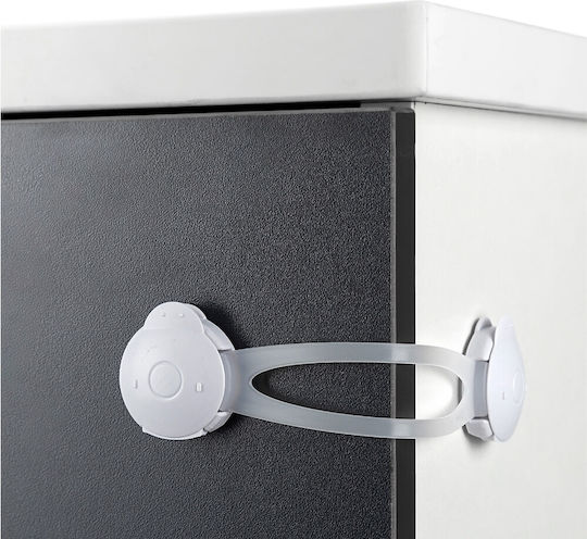 Bebe Stars Cabinet & Drawer Lock with Sticker made of Plastic in White Color 2pcs