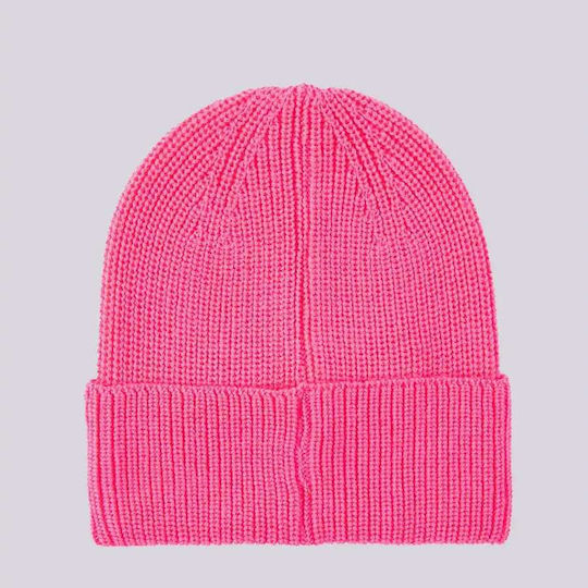 Beanie Frauen Beanie Gestrickt in Fuchsie Farbe