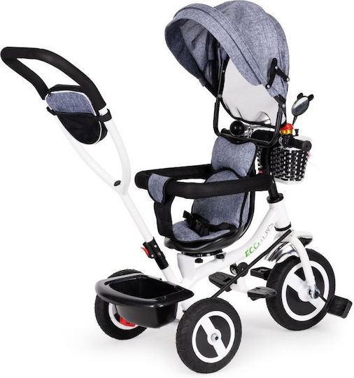 Ecotoys Τρίκυκλο Ποδήλατο με Χειρολαβή Γονέα για 1-5 Ετών Γκρι
