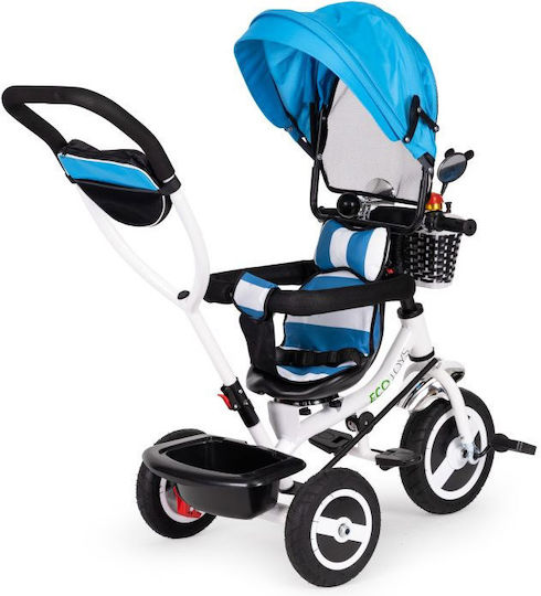 Ecotoys Kinderdreirad mit Elterngriff für 1-5 Jahre Blau