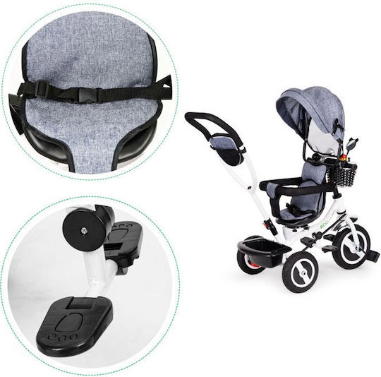 Ecotoys Τρίκυκλο Ποδήλατο με Χειρολαβή Γονέα για 1-5 Ετών Γκρι